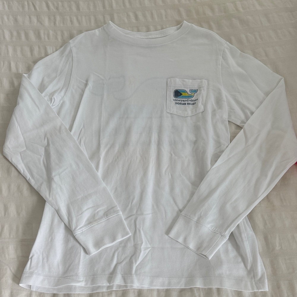Vineyard Vines White Long Sleeve Kids Tee Bahamas Dorian Reef 2019